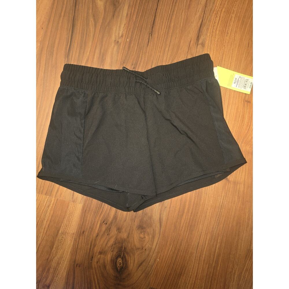All In Motion Lined Shorts Girls Size 14 Black Pull On Drawstring